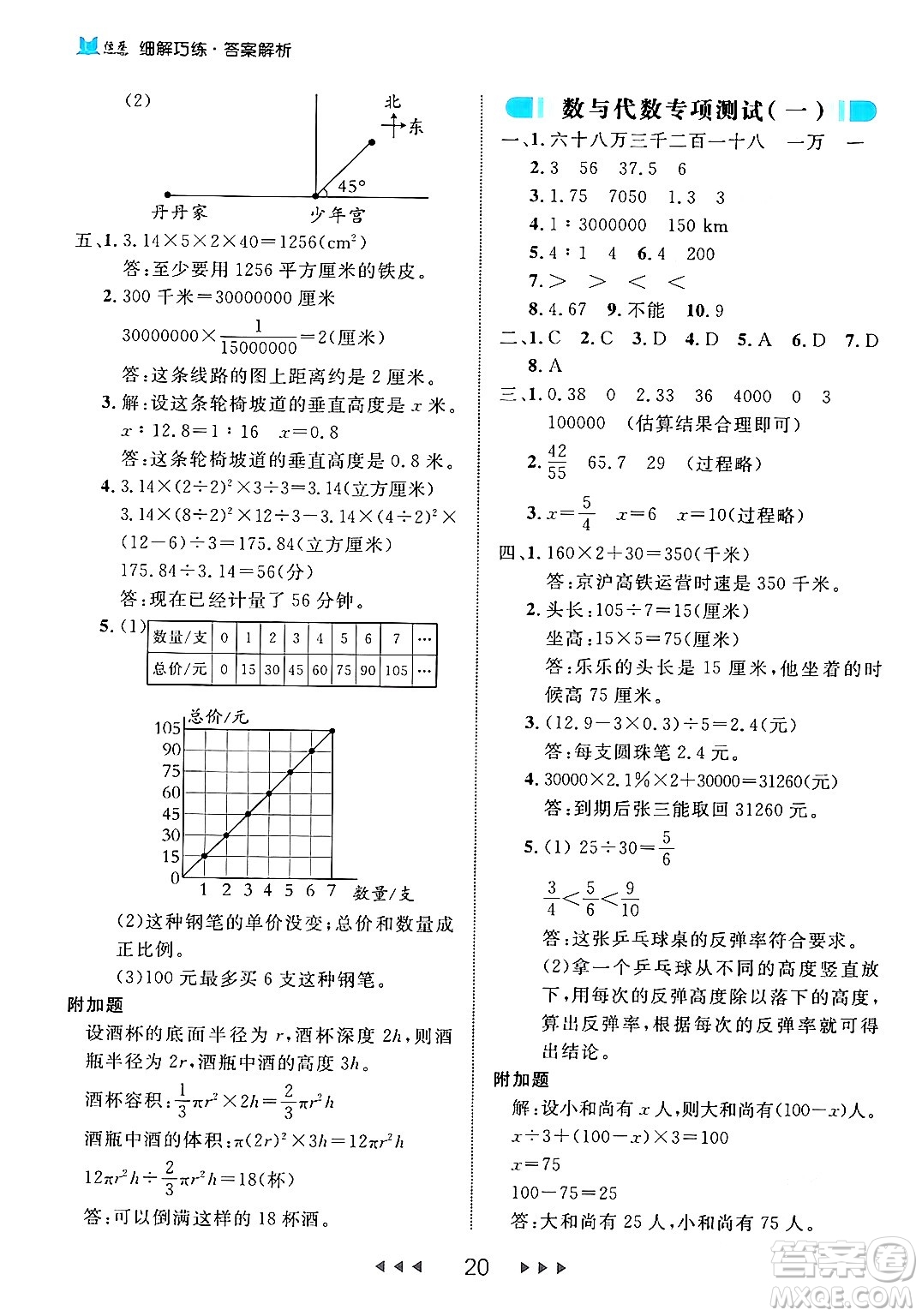 延邊大學(xué)出版社2024年春細(xì)解巧練六年級(jí)數(shù)學(xué)下冊(cè)北師大版答案