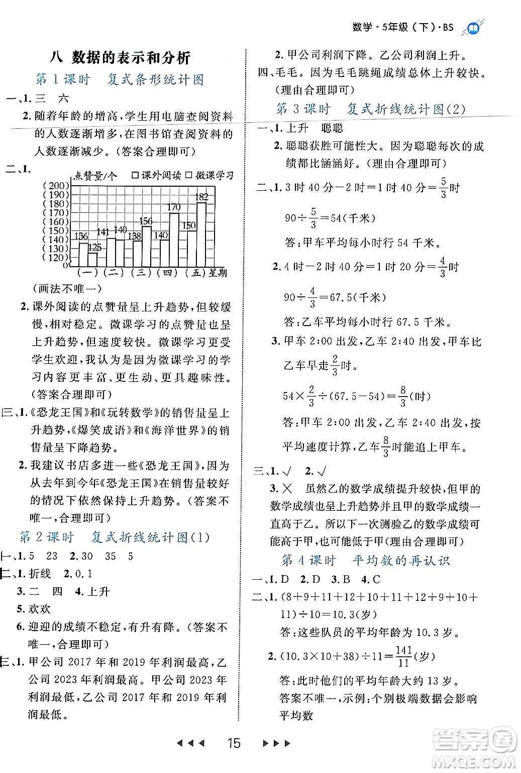 延邊大學(xué)出版社2024年春細解巧練五年級數(shù)學(xué)下冊北師大版答案