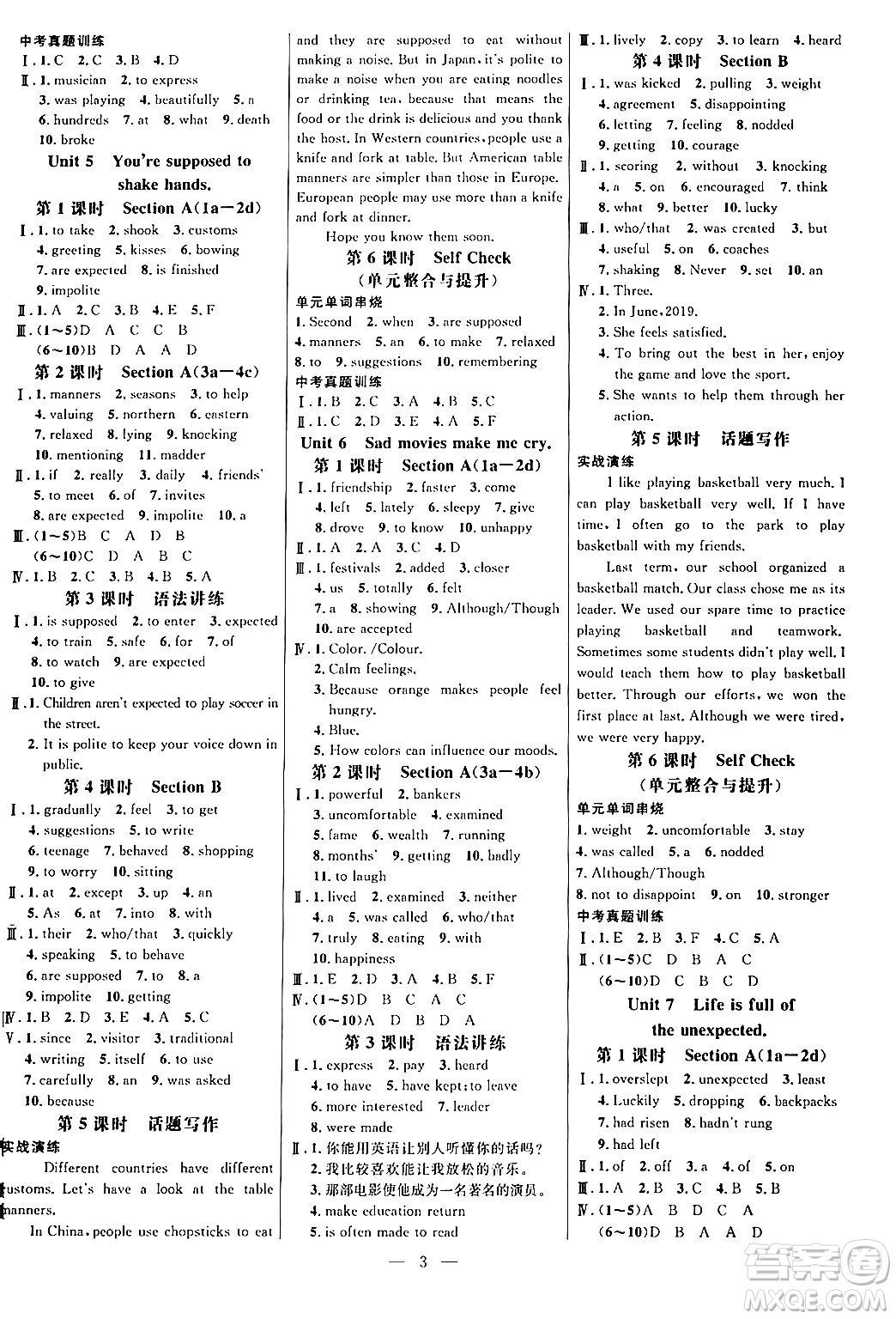 延邊大學(xué)出版社2024年春細(xì)解巧練九年級(jí)英語(yǔ)下冊(cè)魯教版答案