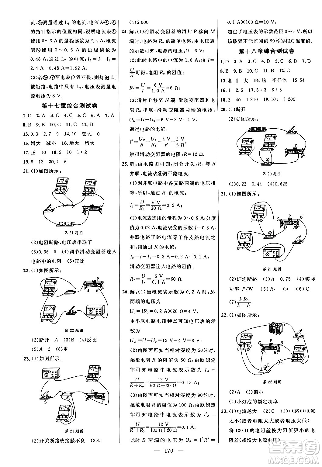 延邊大學(xué)出版社2024年春細解巧練九年級物理下冊人教版答案