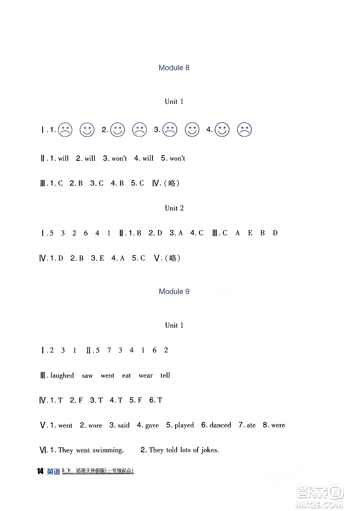 四川教育出版社2024年春新課標(biāo)小學(xué)生學(xué)習(xí)實(shí)踐園地五年級(jí)英語下冊(cè)外研版一起點(diǎn)答案