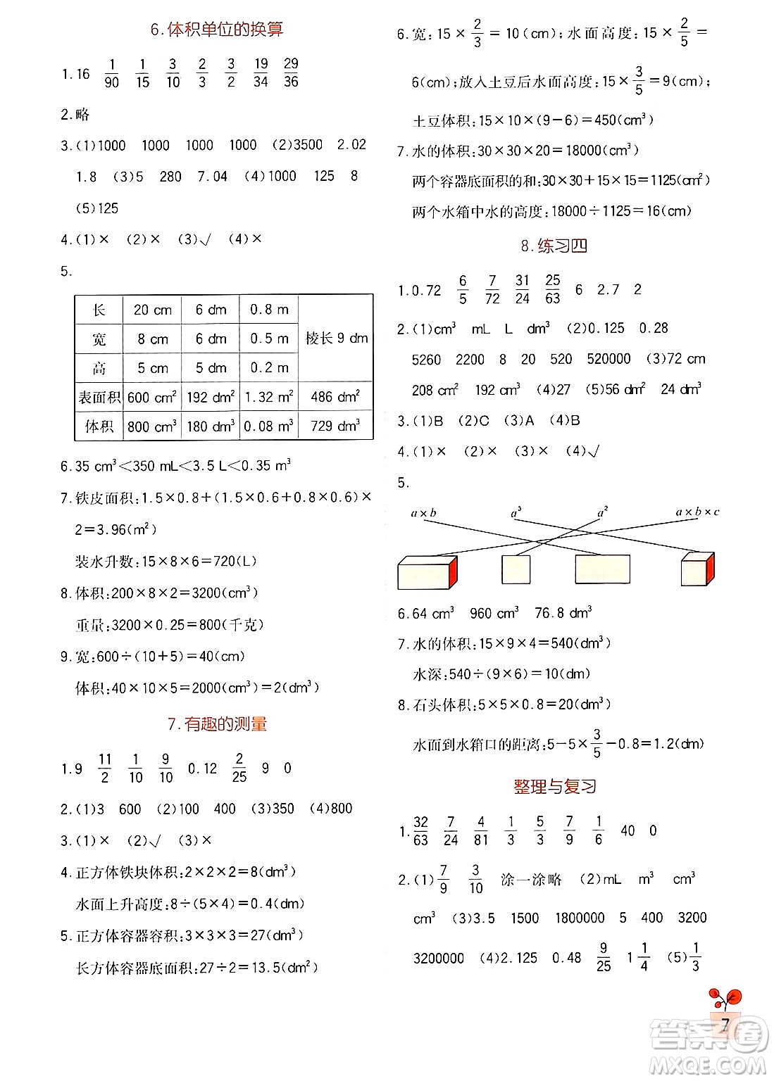 四川教育出版社2024年春新課標(biāo)小學(xué)生學(xué)習(xí)實(shí)踐園地五年級(jí)數(shù)學(xué)下冊(cè)北師大版答案