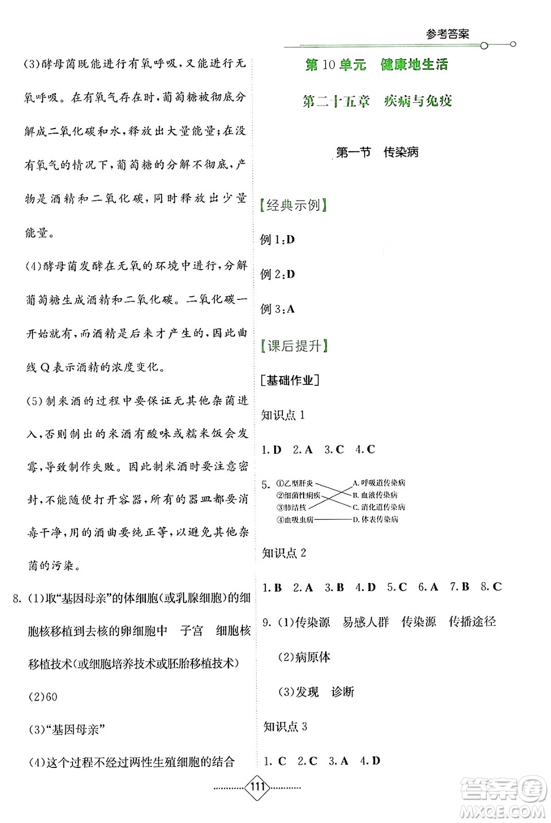湖南教育出版社2024年春學法大視野八年級生物下冊蘇教版答案