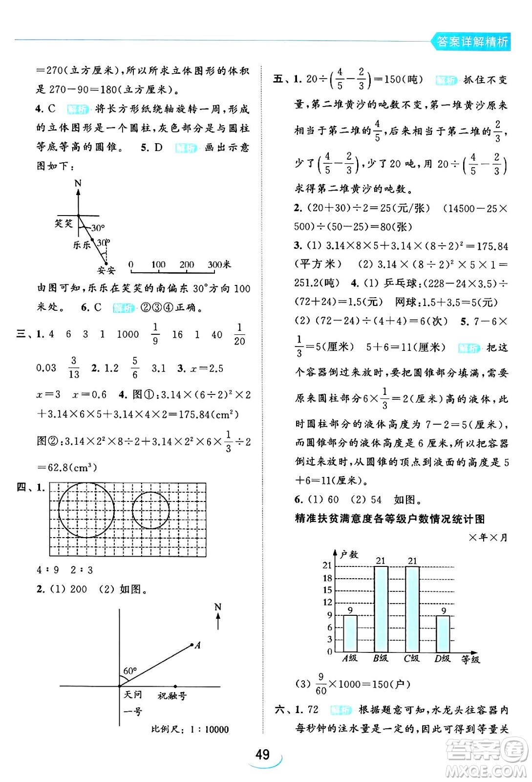 北京教育出版社2024年春亮點給力提優(yōu)班六年級數(shù)學下冊江蘇版答案