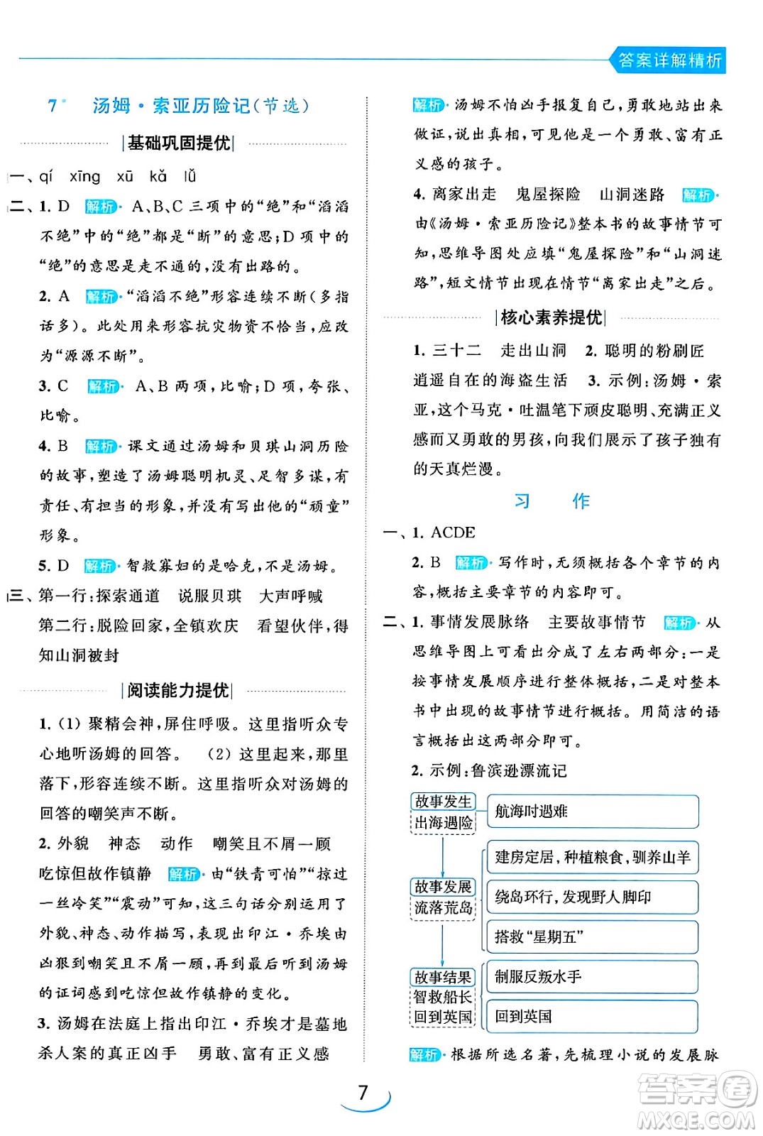 北京教育出版社2024年春亮點給力提優(yōu)班六年級語文下冊江蘇版答案