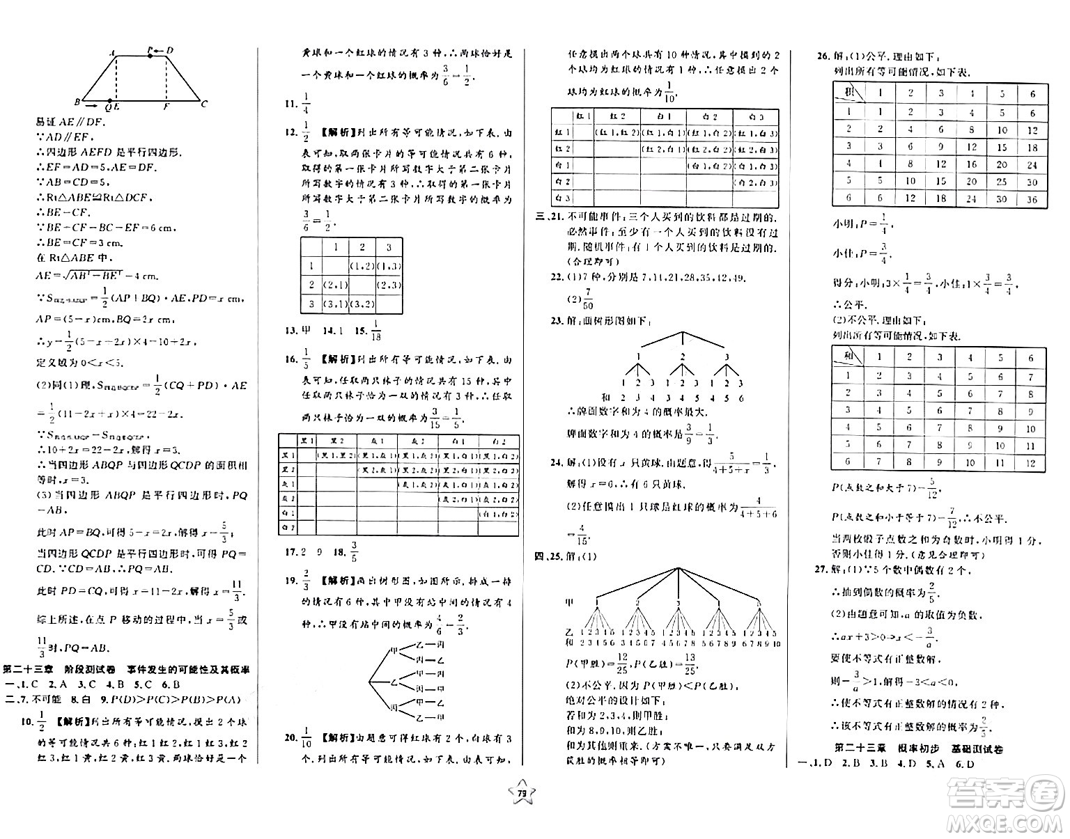 安徽人民出版社2024年春一卷搞定八年級(jí)數(shù)學(xué)下冊(cè)上海專(zhuān)版答案