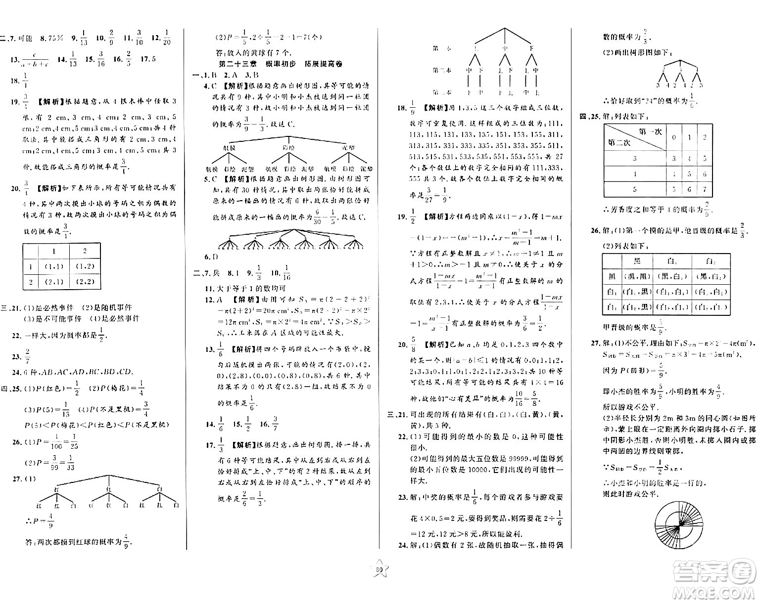 安徽人民出版社2024年春一卷搞定八年級(jí)數(shù)學(xué)下冊(cè)上海專(zhuān)版答案