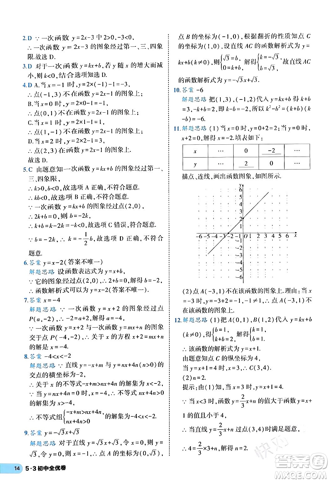 西安出版社2024年春53初中全優(yōu)卷八年級數學下冊人教版答案