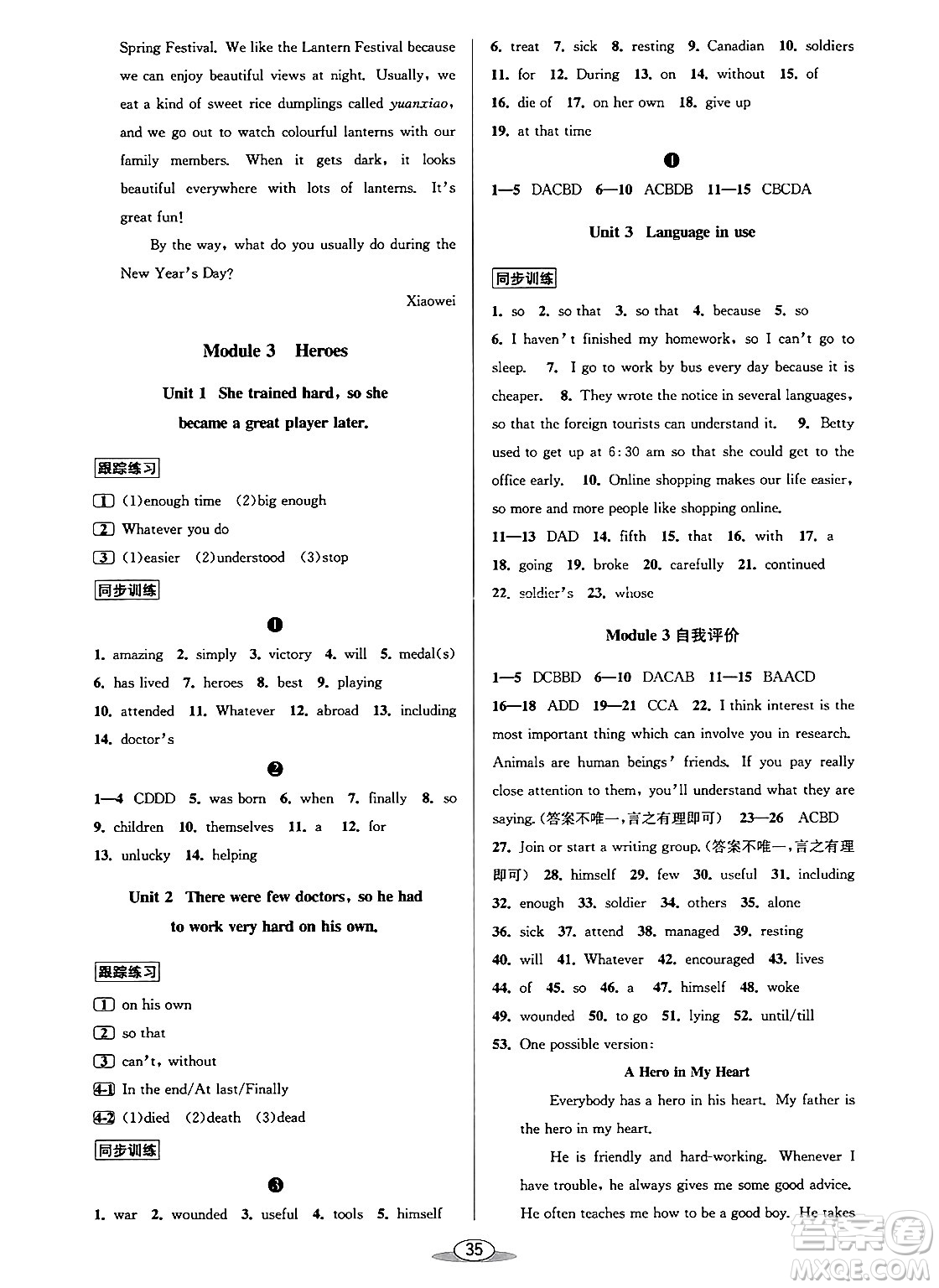 北京教育出版社2024年春教與學(xué)課程同步講練九年級英語全一冊外研版答案