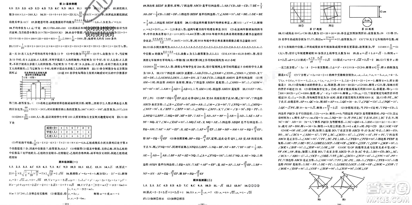 新疆青少年出版社2024年春原創(chuàng)新課堂八年級數(shù)學(xué)下冊滬科版參考答案
