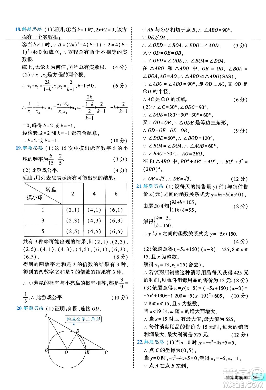 西安出版社2024年春53初中全優(yōu)卷九年級數(shù)學全一冊人教版答案