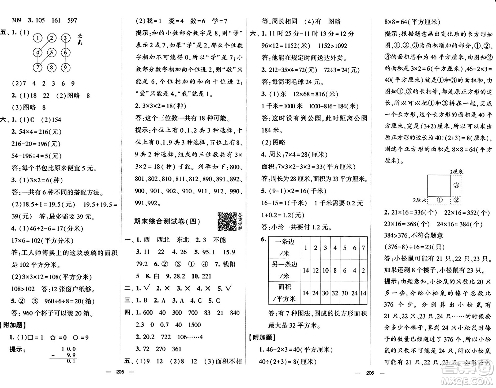 寧夏人民教育出版社2024年春學霸提優(yōu)大試卷三年級數(shù)學下冊人教版答案