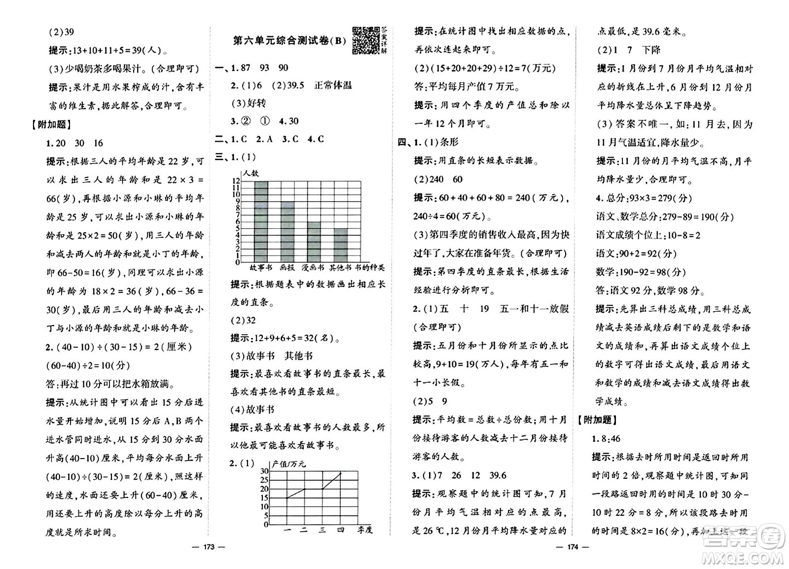 寧夏人民教育出版社2024年春學(xué)霸提優(yōu)大試卷四年級數(shù)學(xué)下冊北師大版答案