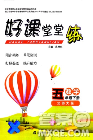 遼寧教育出版社2024年春好課堂堂練五年級數(shù)學下冊北師大版參考答案