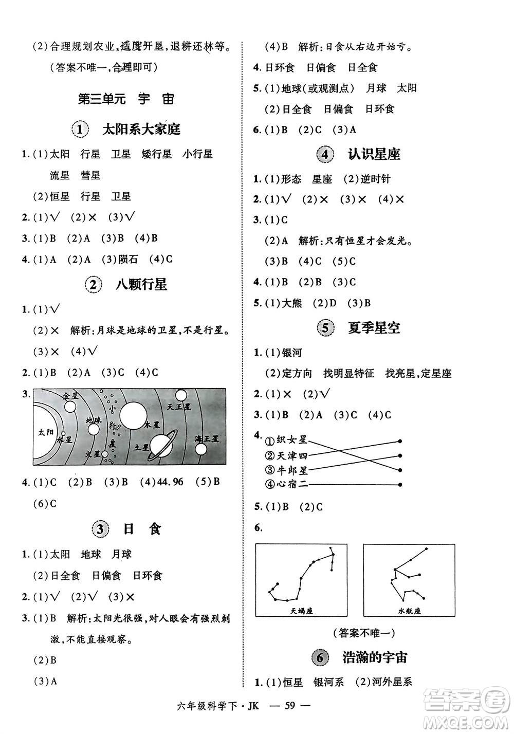 延邊大學(xué)出版社2024年春新領(lǐng)程六年級(jí)科學(xué)下冊(cè)教科版參考答案