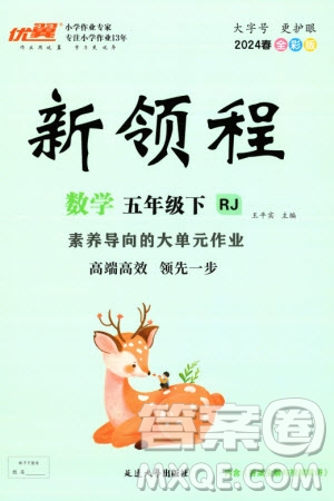 延邊大學出版社2024年春新領程五年級數學下冊人教版參考答案