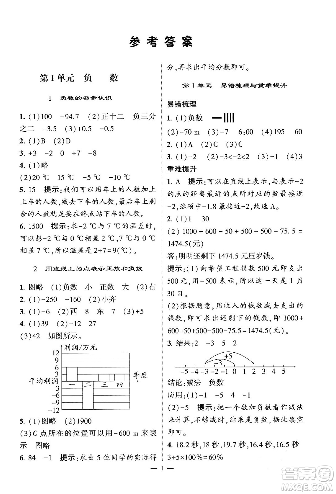 河海大學(xué)出版社2024年春經(jīng)綸學(xué)霸4星學(xué)霸提高班六年級(jí)數(shù)學(xué)下冊(cè)人教版答案