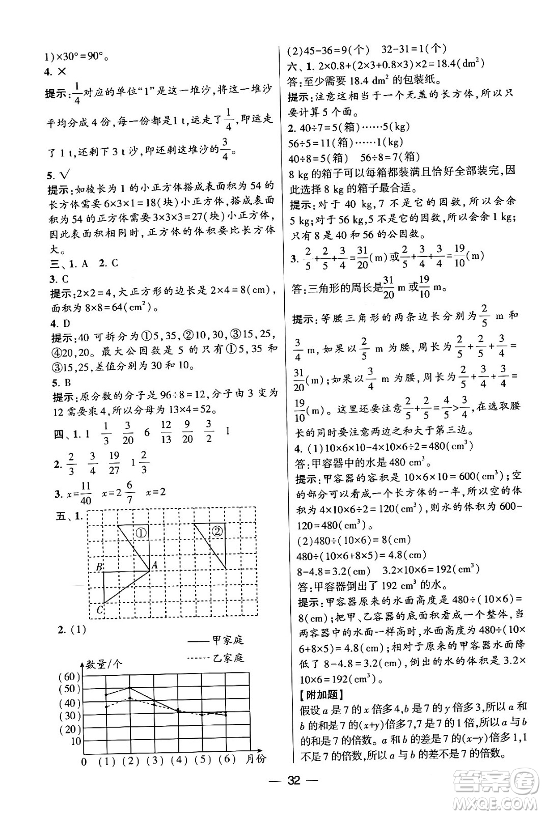 河海大學出版社2024年春經(jīng)綸學霸4星學霸提高班五年級數(shù)學下冊人教版答案