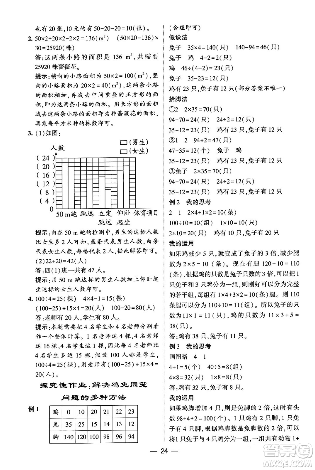 河海大學出版社2024年春經(jīng)綸學霸4星學霸提高班四年級數(shù)學下冊人教版答案