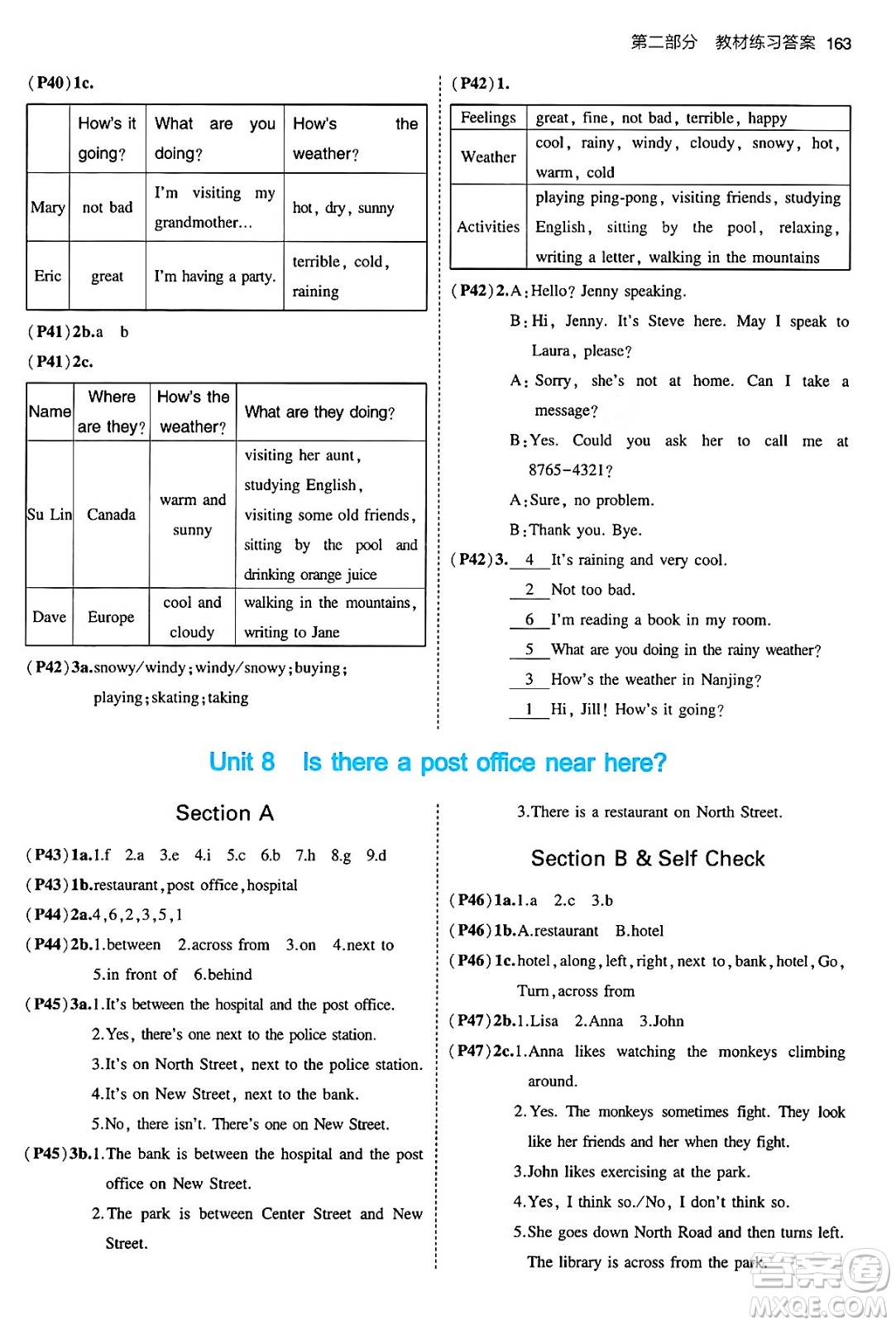 首都師范大學(xué)出版社2024年春初中同步5年中考3年模擬七年級(jí)英語(yǔ)下冊(cè)人教版答案