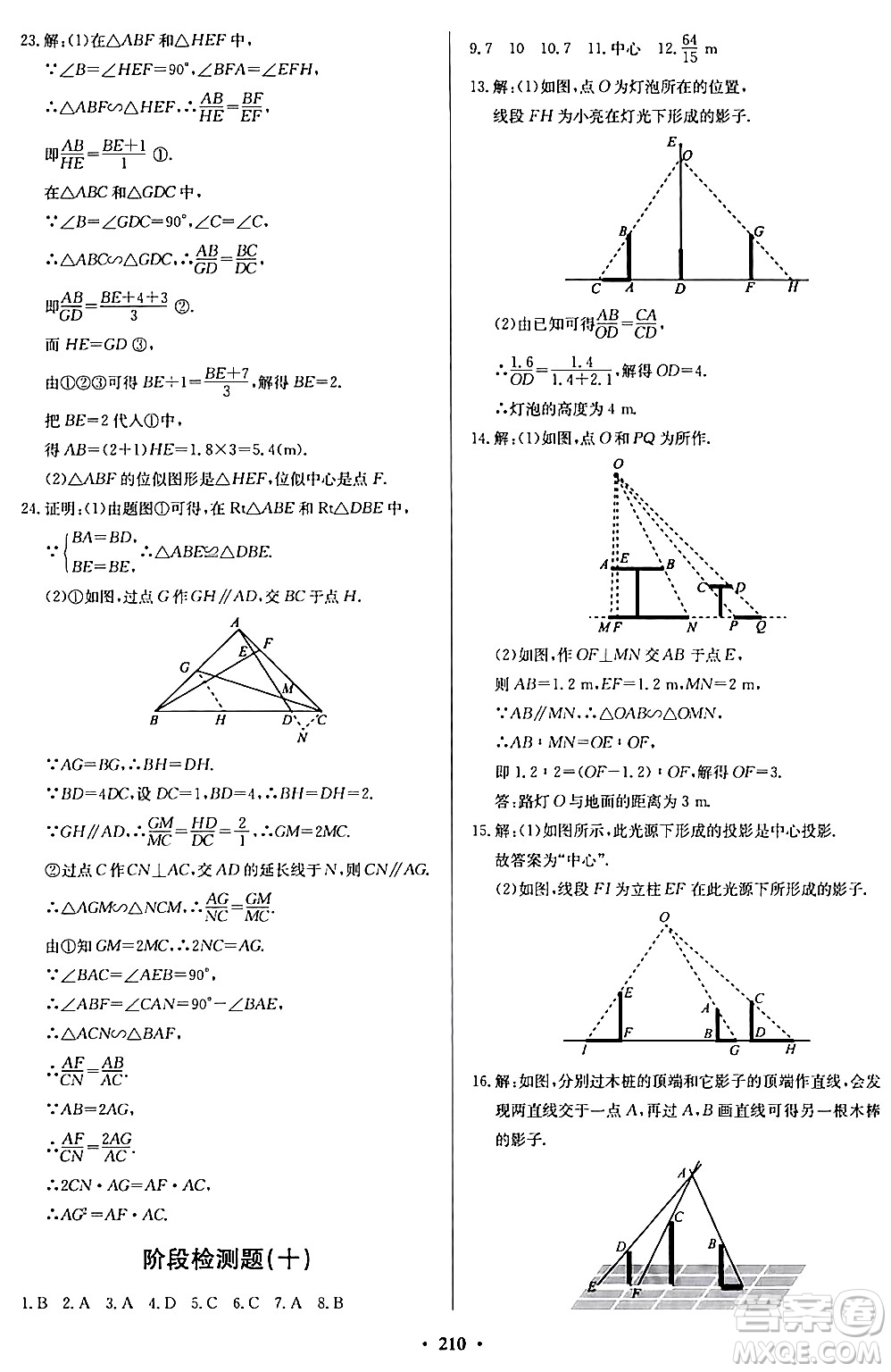 青島出版社2024年春新課堂學(xué)習(xí)與探究九年級數(shù)學(xué)下冊通用版答案