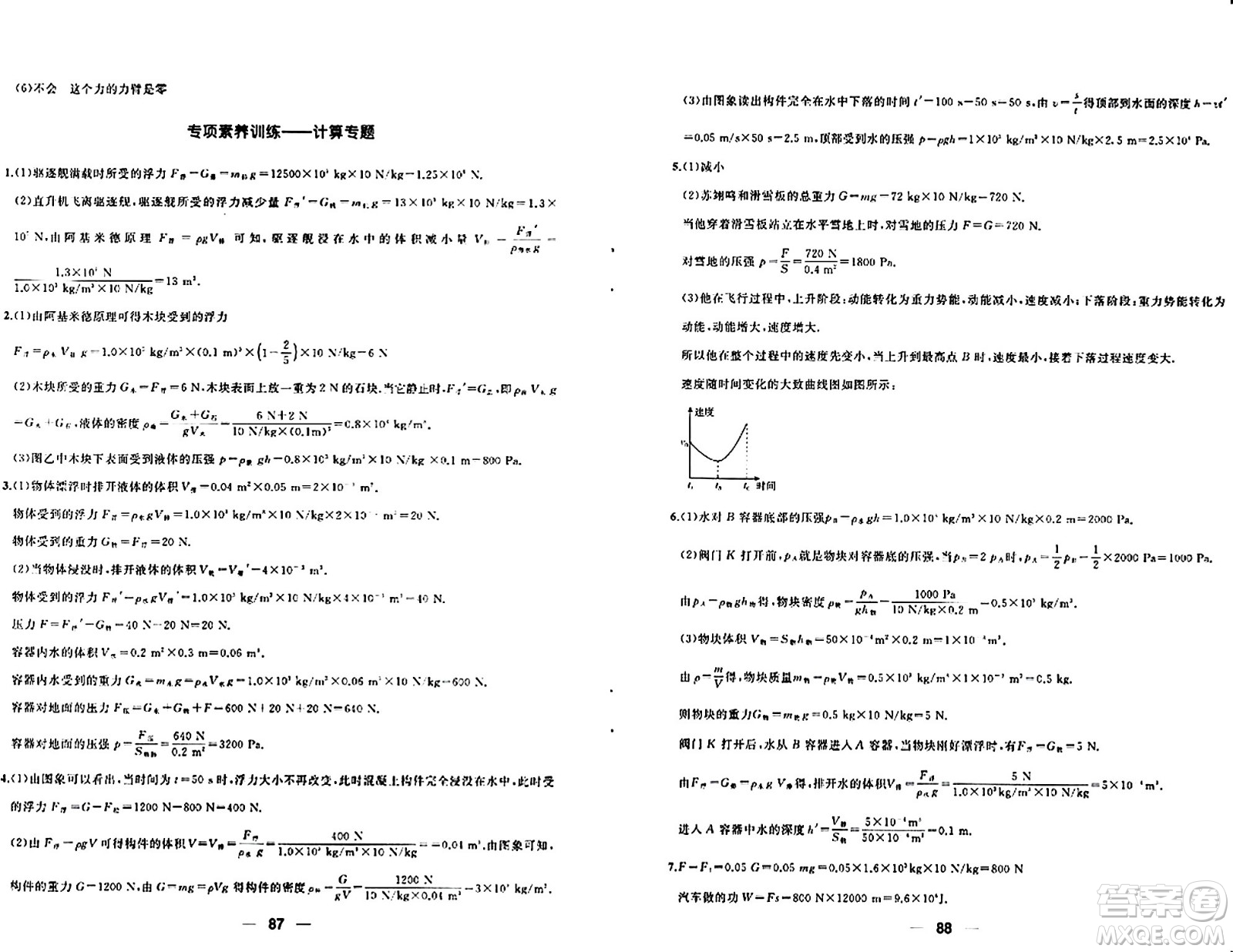 青島出版社2024年春新課堂學(xué)習(xí)與探究八年級(jí)物理下冊(cè)通用版答案