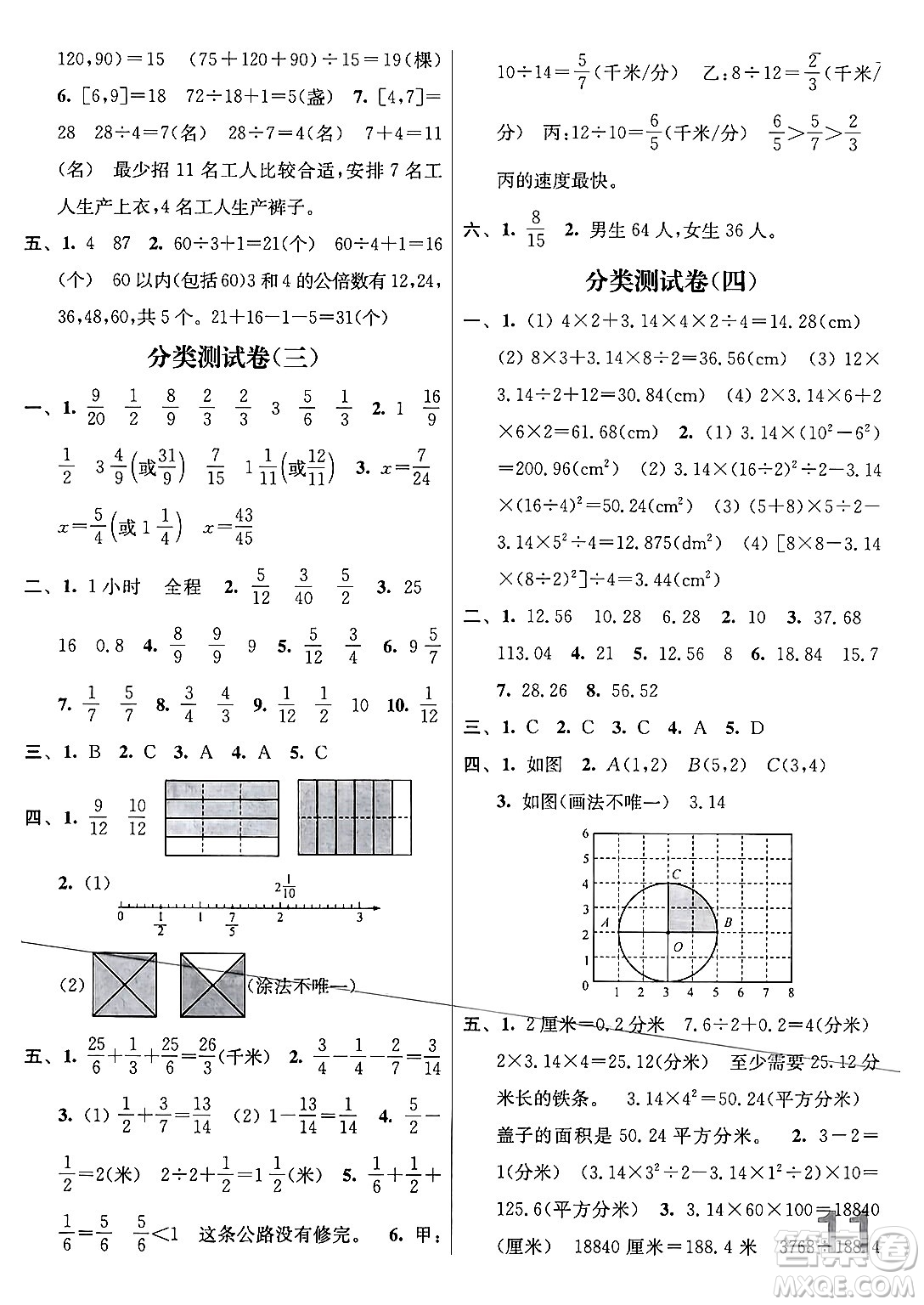 江蘇鳳凰美術(shù)出版社2024年春隨堂測試卷五年級數(shù)學(xué)下冊江蘇版答案