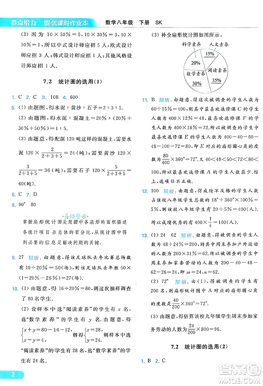 北京教育出版社2024年春亮點給力提優(yōu)課時作業(yè)本八年級數(shù)學下冊蘇科版答案