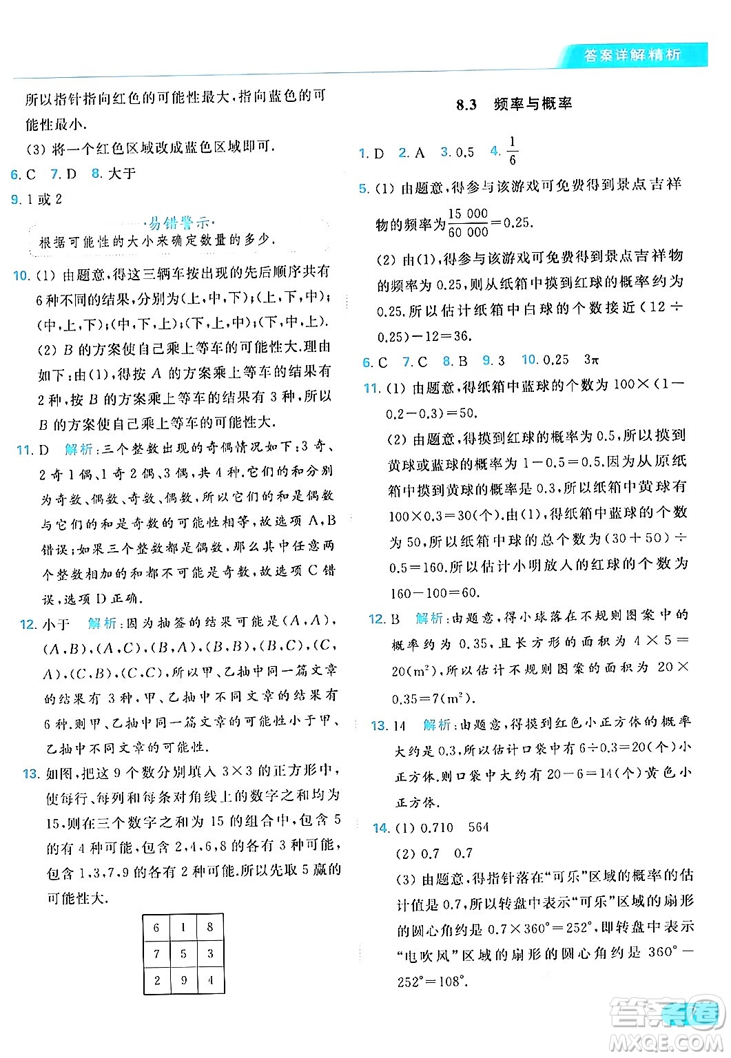 北京教育出版社2024年春亮點給力提優(yōu)課時作業(yè)本八年級數(shù)學下冊蘇科版答案