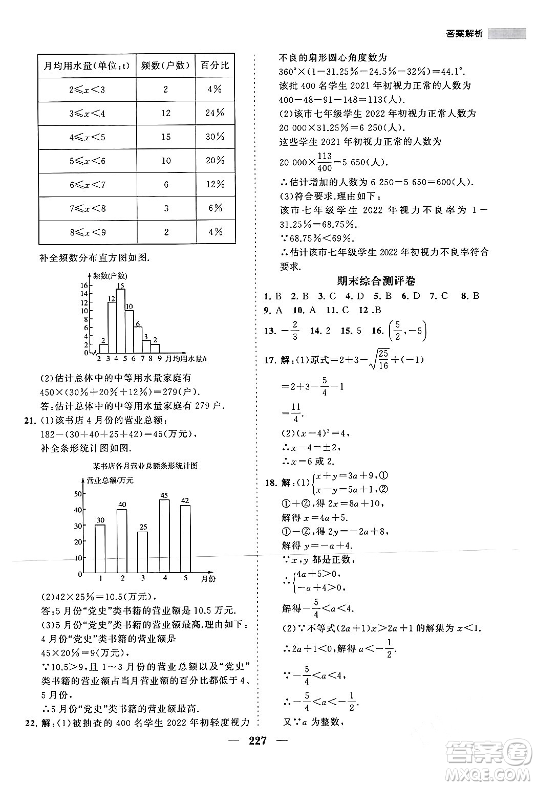 海南出版社2024年春新課程同步練習(xí)冊(cè)七年級(jí)數(shù)學(xué)下冊(cè)人教版答案