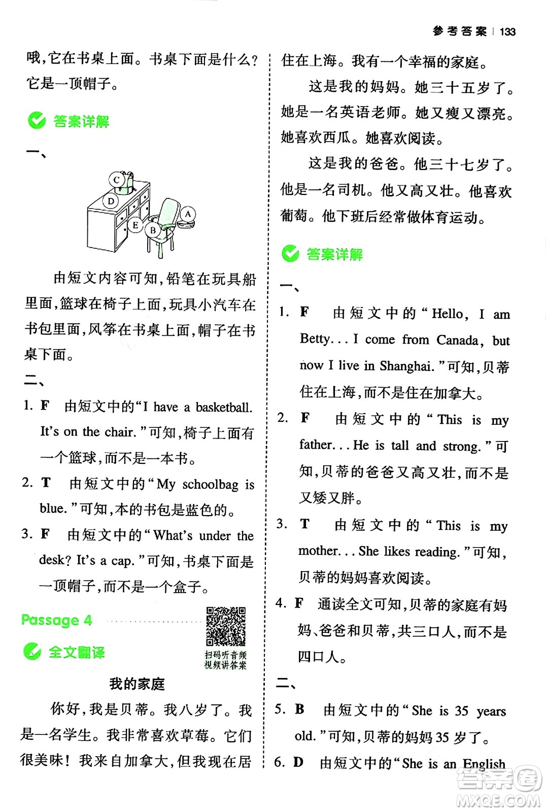 江西人民出版社2024年春一本閱讀題小學(xué)英語(yǔ)同步閱讀三年級(jí)英語(yǔ)下冊(cè)人教PEP版浙江專版答案