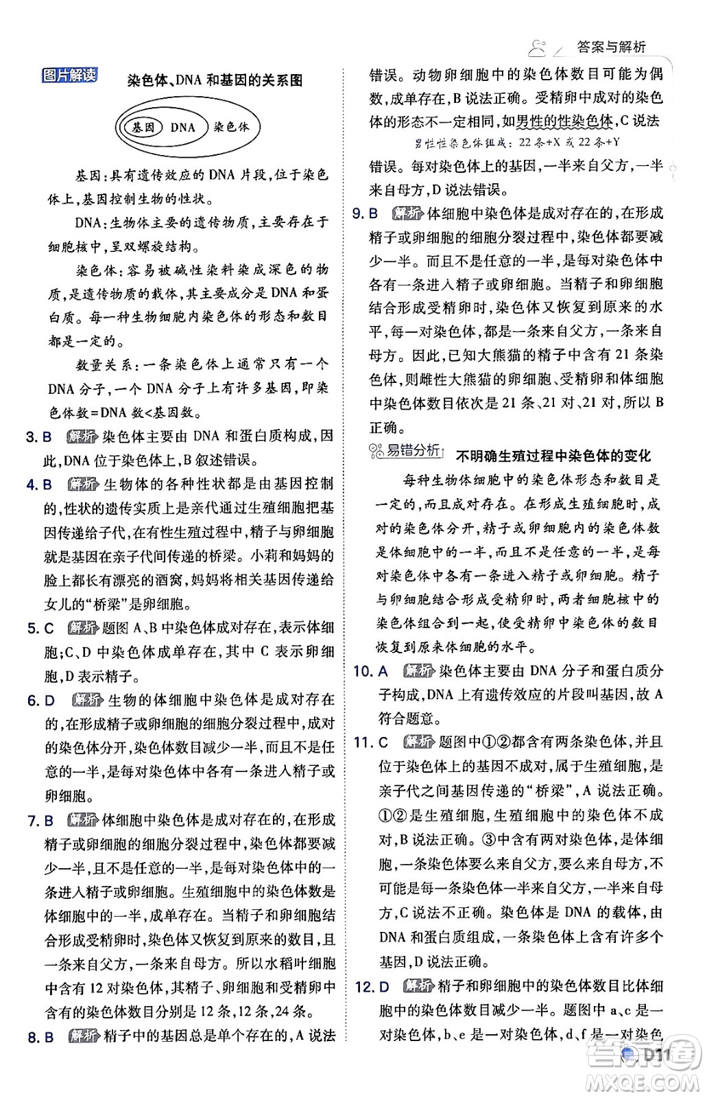 開明出版社2024年春少年班八年級生物下冊人教版答案
