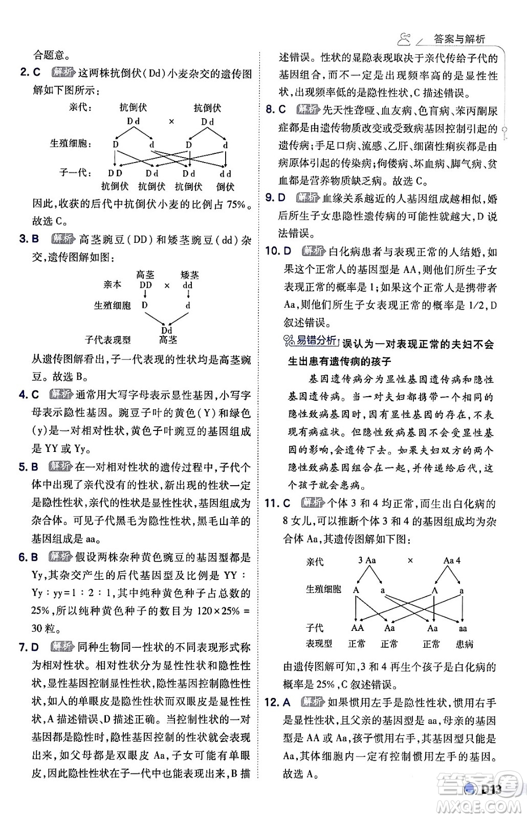 開明出版社2024年春少年班八年級生物下冊人教版答案