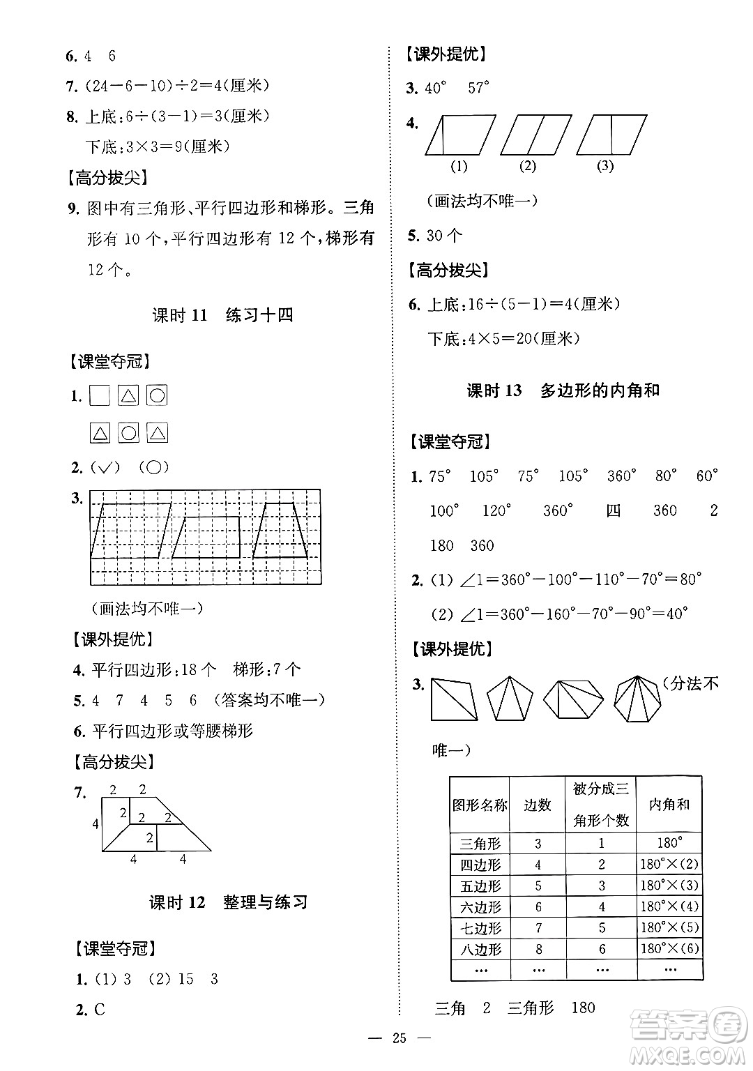 江蘇鳳凰美術出版社2024年春超能學典高分拔尖提優(yōu)訓練四年級數學下冊江蘇版答案