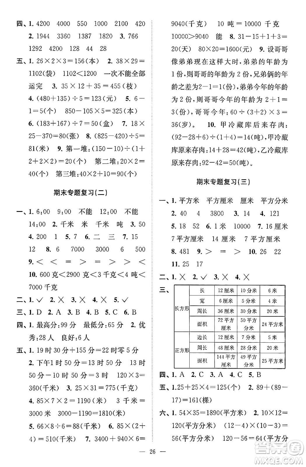 江蘇鳳凰美術(shù)出版社2024年春超能學(xué)典高分拔尖提優(yōu)訓(xùn)練三年級(jí)數(shù)學(xué)下冊(cè)江蘇版答案