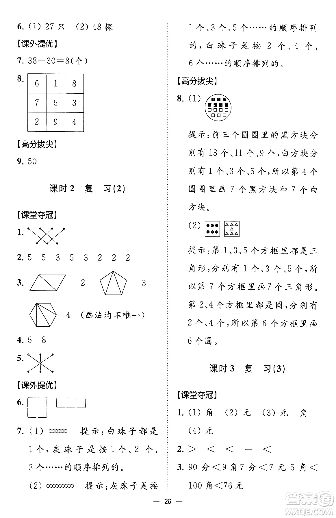 江蘇鳳凰美術(shù)出版社2024年春超能學(xué)典高分拔尖提優(yōu)訓(xùn)練一年級數(shù)學(xué)下冊江蘇版答案