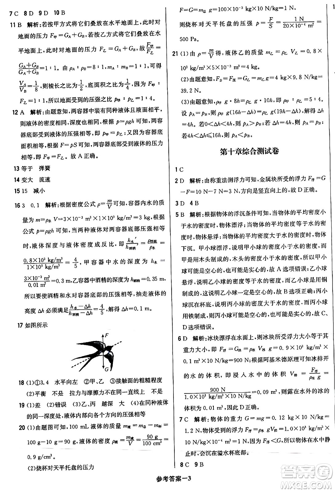 北京教育出版社2024年春1+1輕巧奪冠優(yōu)化訓(xùn)練八年級(jí)物理下冊(cè)人教版答案