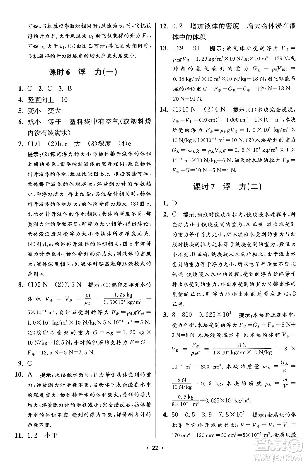 江蘇鳳凰科學(xué)技術(shù)出版社2024年春初中物理小題狂做提優(yōu)版八年級物理下冊蘇科版答案