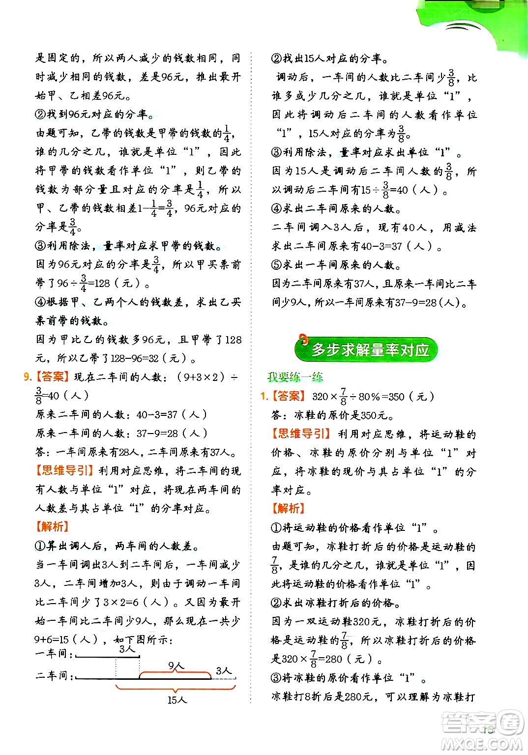 二十一世紀出版社集團2024年春數(shù)學思維訓練六年級數(shù)學下冊通用版答案