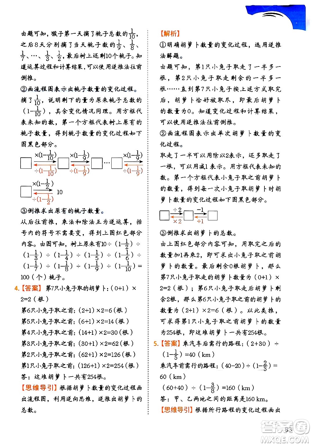 二十一世紀出版社集團2024年春數(shù)學思維訓練六年級數(shù)學下冊通用版答案