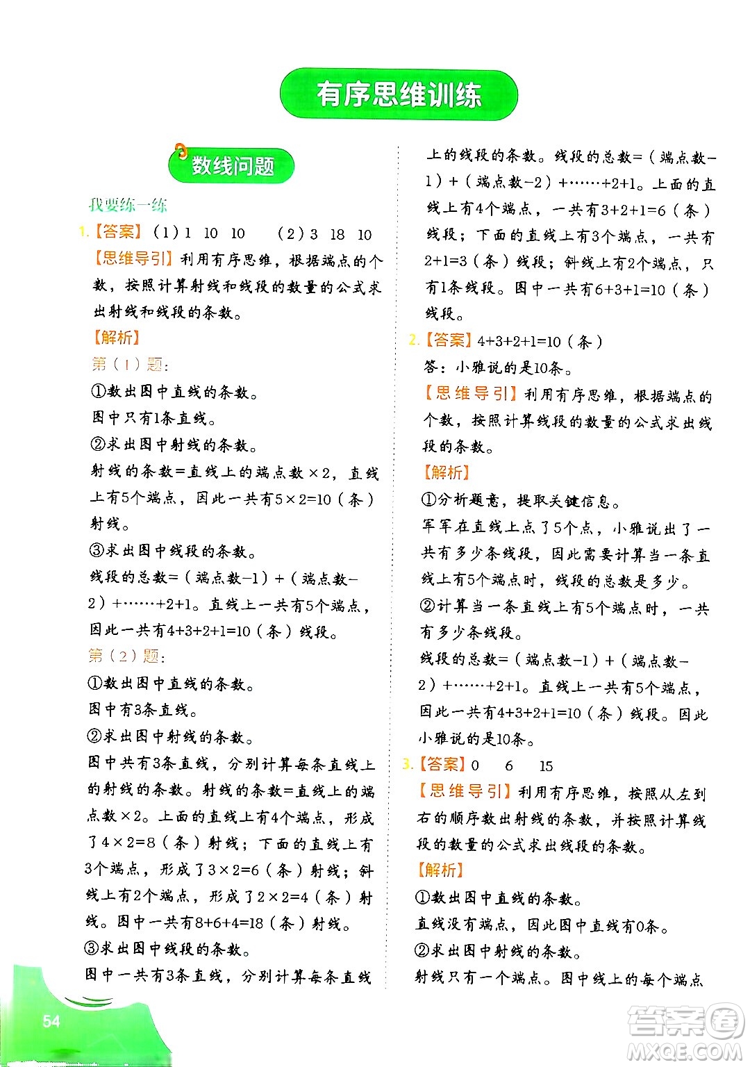 二十一世紀出版社集團2024年春數(shù)學(xué)思維訓(xùn)練四年級數(shù)學(xué)下冊通用版答案
