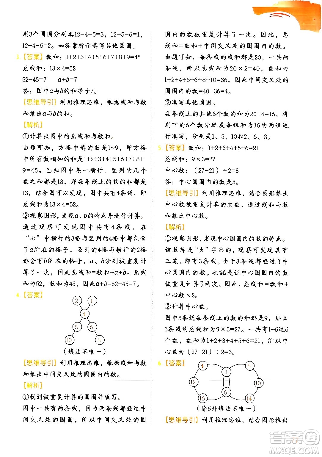 二十一世紀出版社集團2024年春數(shù)學(xué)思維訓(xùn)練四年級數(shù)學(xué)下冊通用版答案