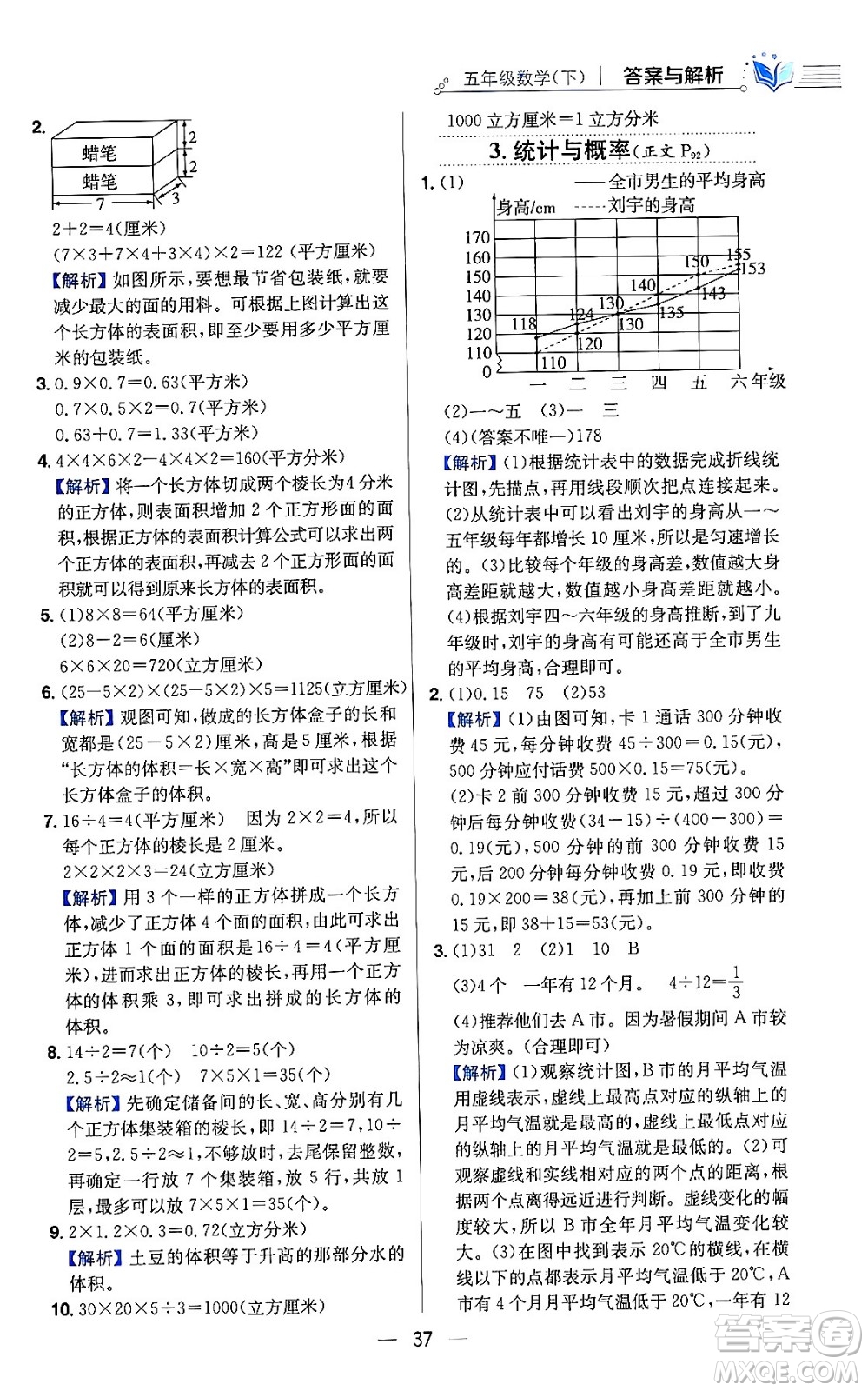 陜西人民教育出版社2024年春小學(xué)教材全練六年級(jí)數(shù)學(xué)下冊(cè)人教版答案