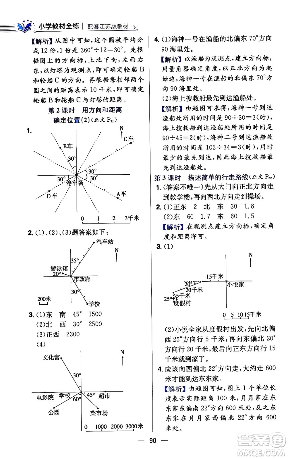 陜西人民教育出版社2024年春小學(xué)教材全練六年級(jí)數(shù)學(xué)下冊(cè)江蘇版答案