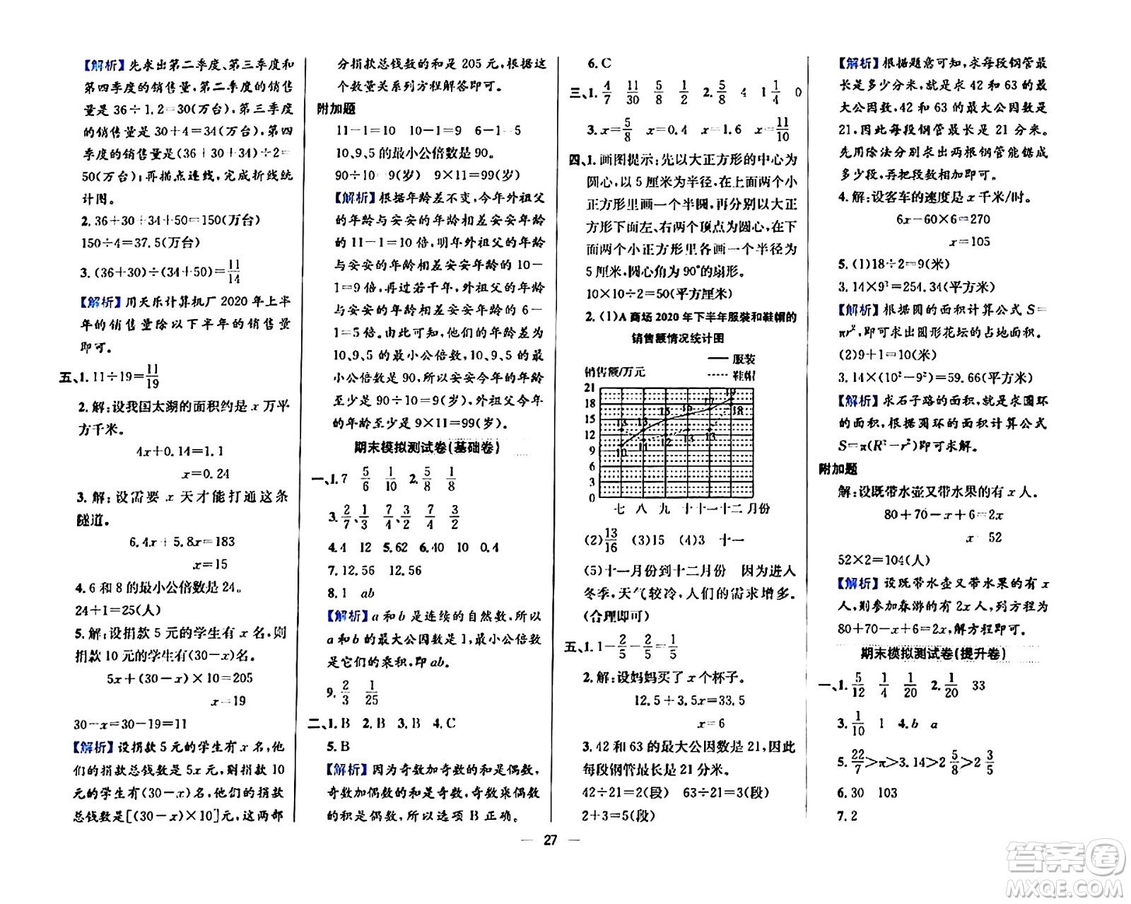 陜西人民教育出版社2024年春小學(xué)教材全練五年級數(shù)學(xué)下冊江蘇版答案