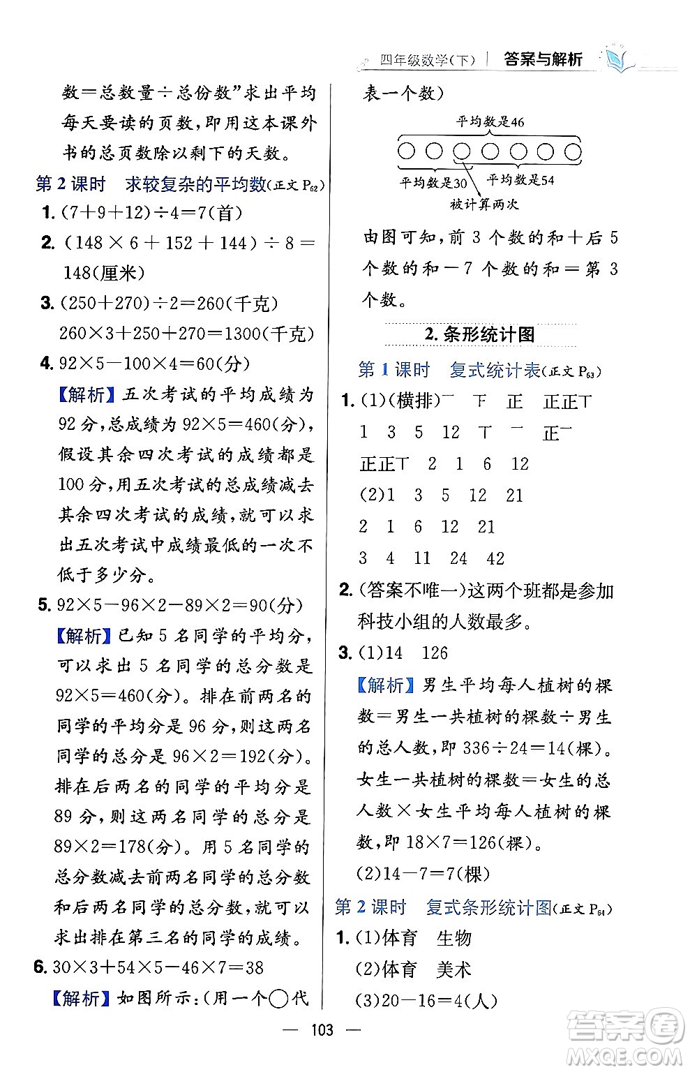 陜西人民教育出版社2024年春小學教材全練四年級數(shù)學下冊西南師大版答案