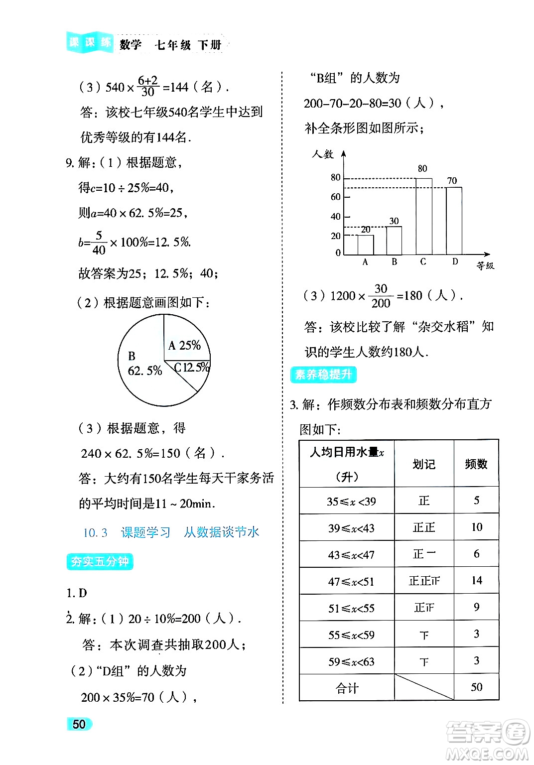 西安出版社2024年春課課練同步訓(xùn)練七年級(jí)數(shù)學(xué)下冊(cè)人教版答案
