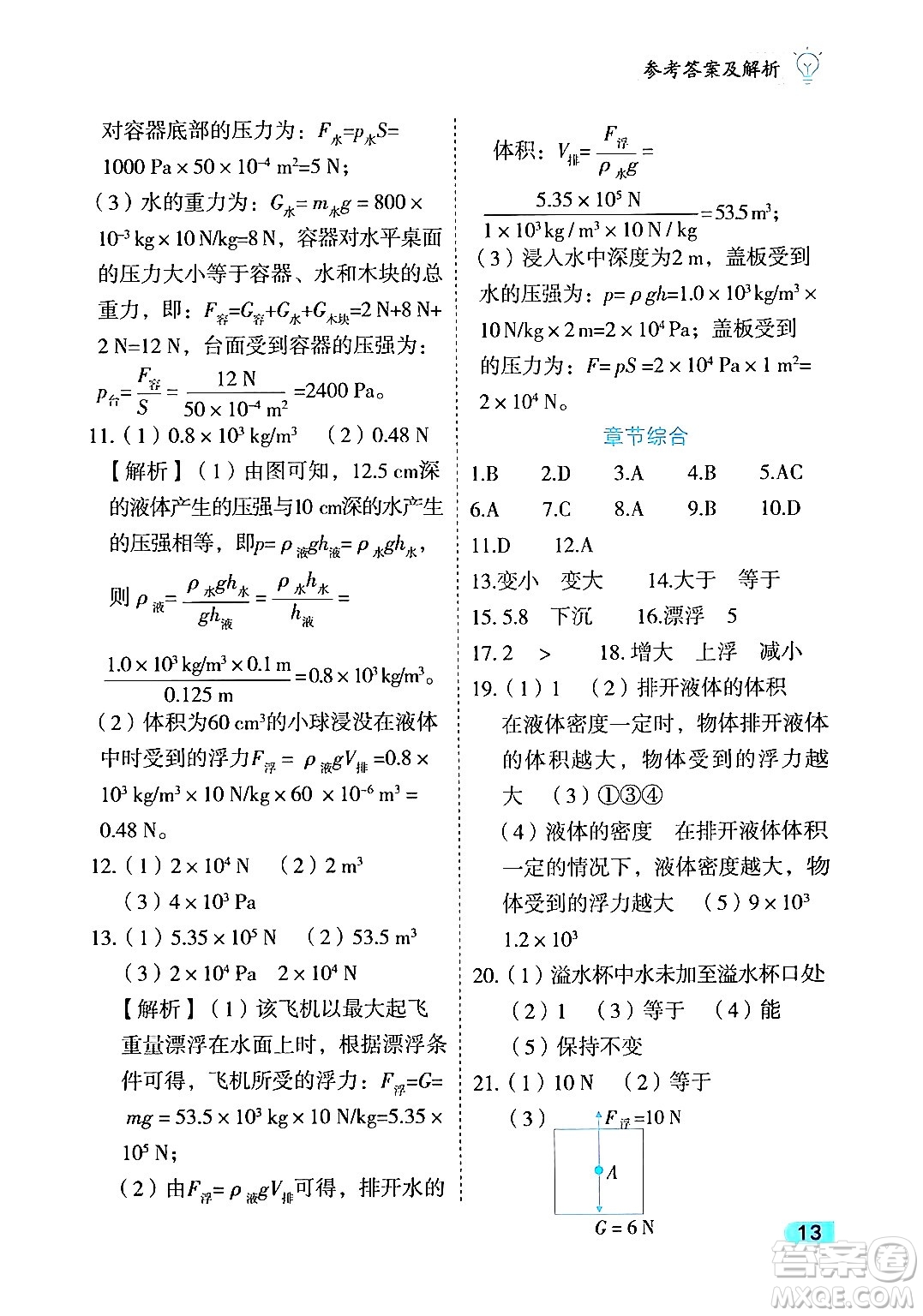 西安出版社2024年春課課練同步訓(xùn)練八年級物理下冊人教版答案