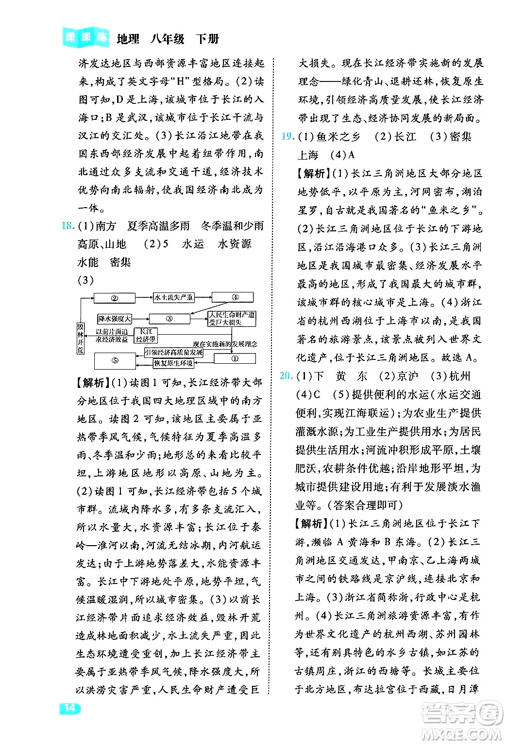 西安出版社2024年春課課練同步訓(xùn)練八年級(jí)地理下冊(cè)人教版答案