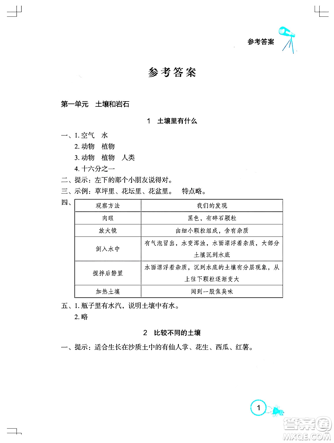 湖北教育出版社2024年春長江作業(yè)本課堂作業(yè)三年級(jí)科學(xué)下冊(cè)人教鄂教版答案